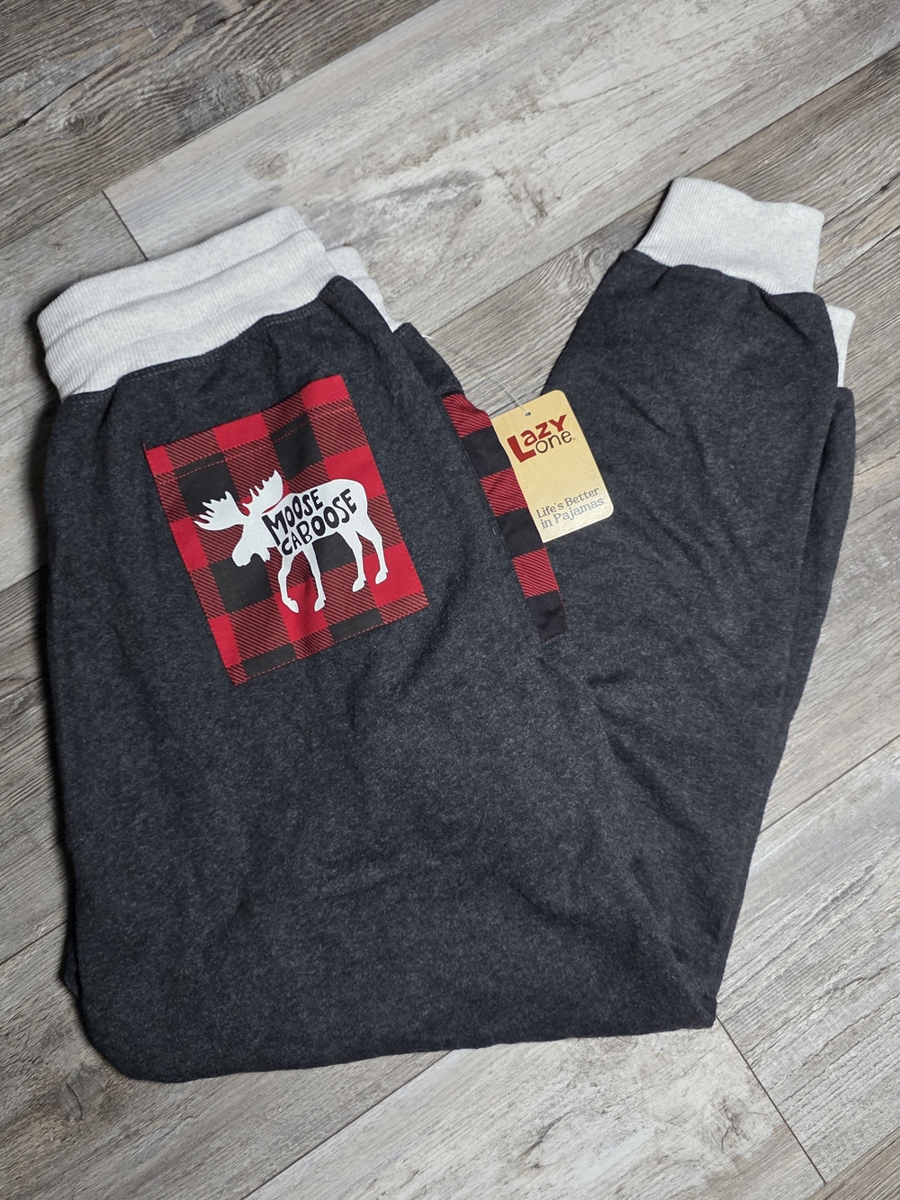 Lazy One Men's "Moose Caboose" Jogger Sleeping Pants PJs Sz Md *NWT